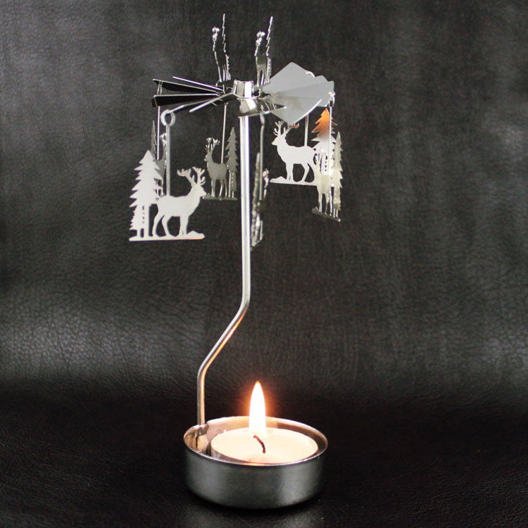 Rotierender Metall-Kerzenhalter, 6,7x6,7x17,5 cm