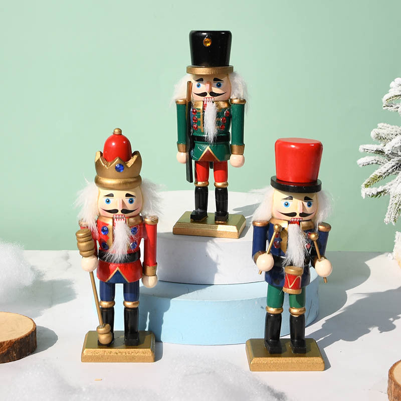 3er-Set Nussknacker-Soldaten aus Holz, 15 cm
