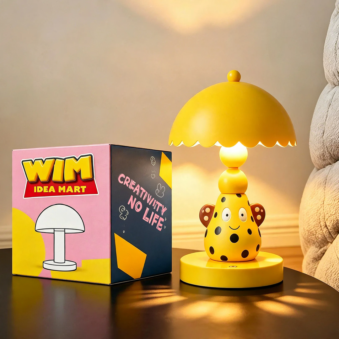 Bunte Birnen-Tischlampe mit Punktmuster