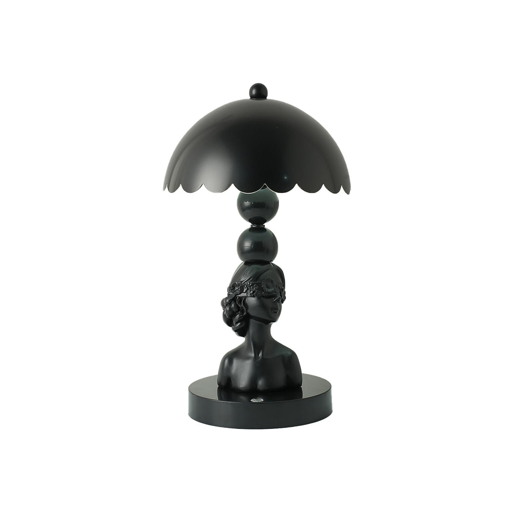 Augenbinde-Mädchen Tischlampe, ABS, schwarz