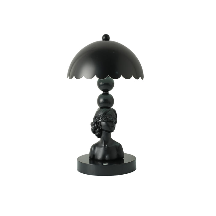 Augenbinde-Mädchen Tischlampe, ABS, schwarz