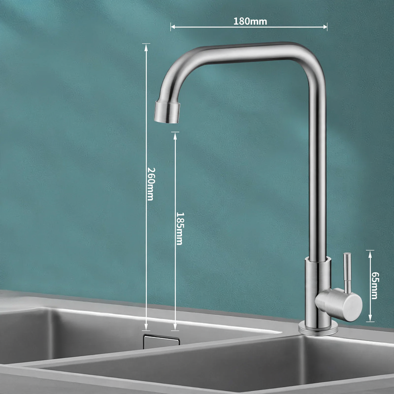 Edelstahl-Wasserhahn für Küche, Misch- oder Kaltwasser