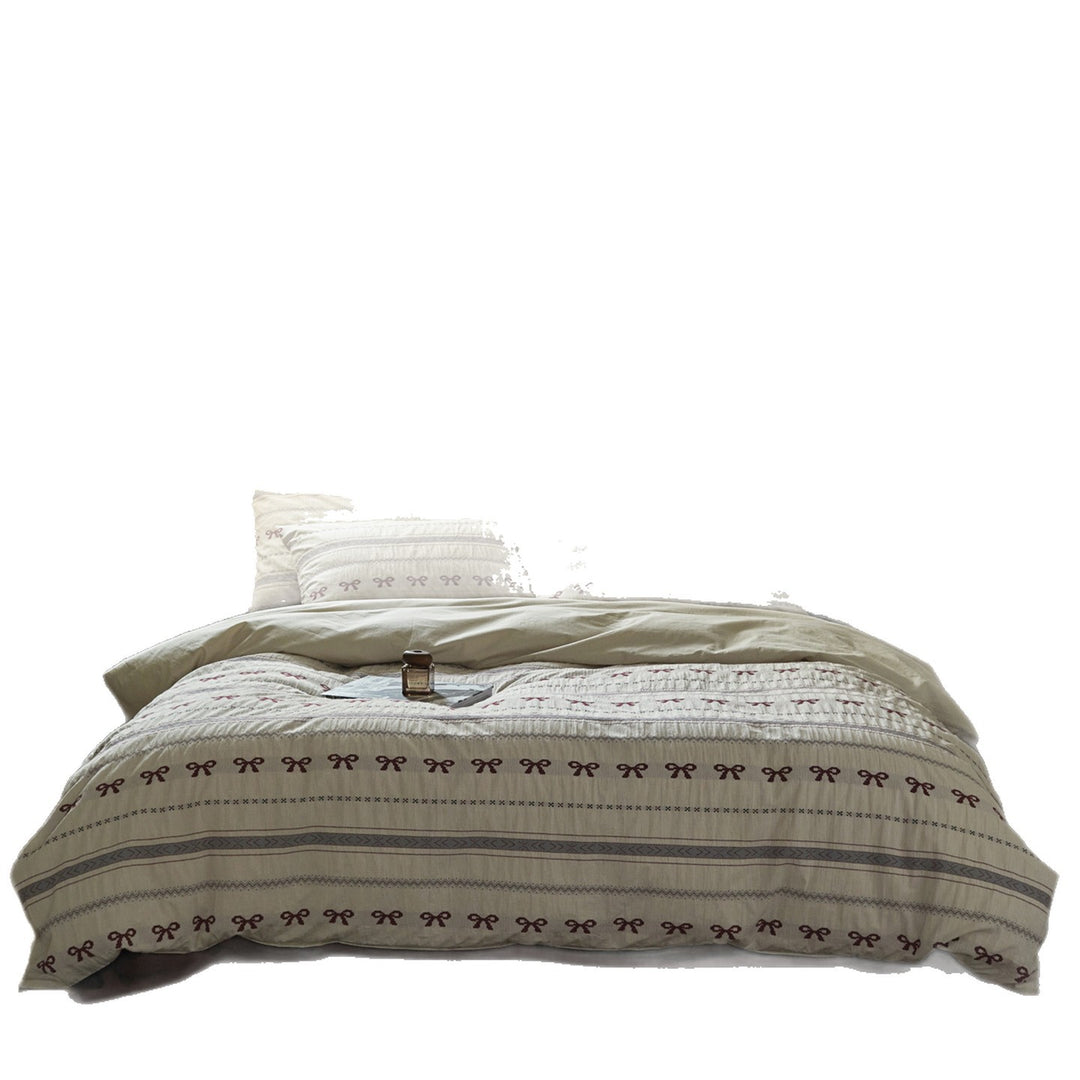 Baumwoll-Bettwäsche-Set, 4-teilig, Jacquard-Muster, Retro-Design