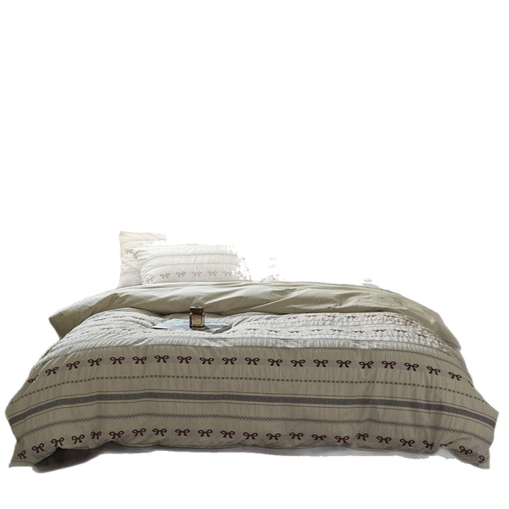 Baumwoll-Bettwäsche-Set, 4-teilig, Jacquard-Muster, Retro-Design