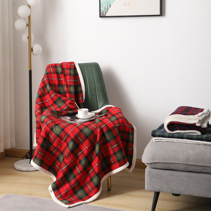 Kuscheldecke mit Karomuster, Polyester