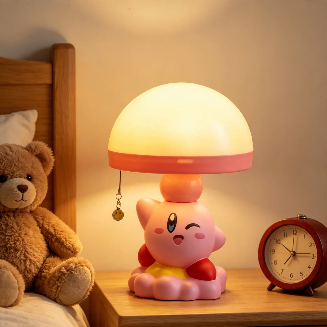 Kirby-Cartoon-Tischlampe mit Zugschalter