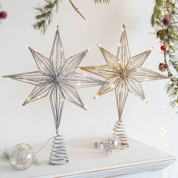 Beleuchteter Weihnachtsbaum-Stern aus Eisen