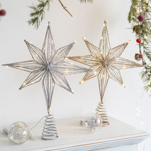 Beleuchteter Weihnachtsbaum-Stern aus Eisen