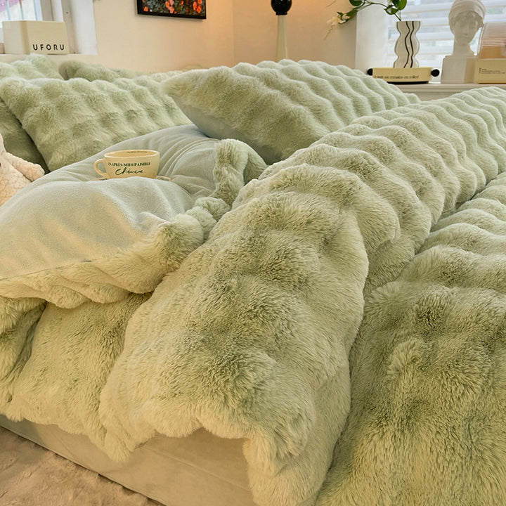 Milchfaser-Fleece Bettwäsche-Set, modern und warm