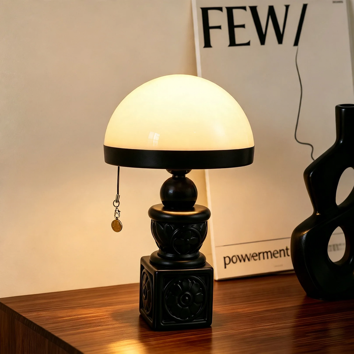 Vintage Pilzlampe mit Reliefmuster