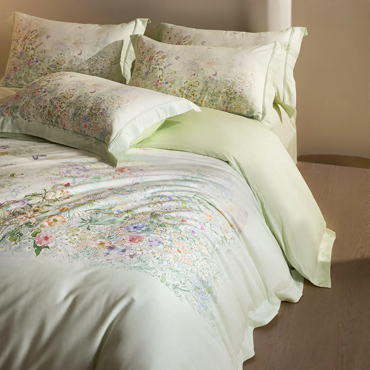 Baumwoll-Bettwäsche-Set mit Blumenmuster