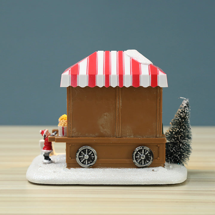 Dekoratives beleuchtetes Weihnachts-Popcornhaus aus Kunstharz