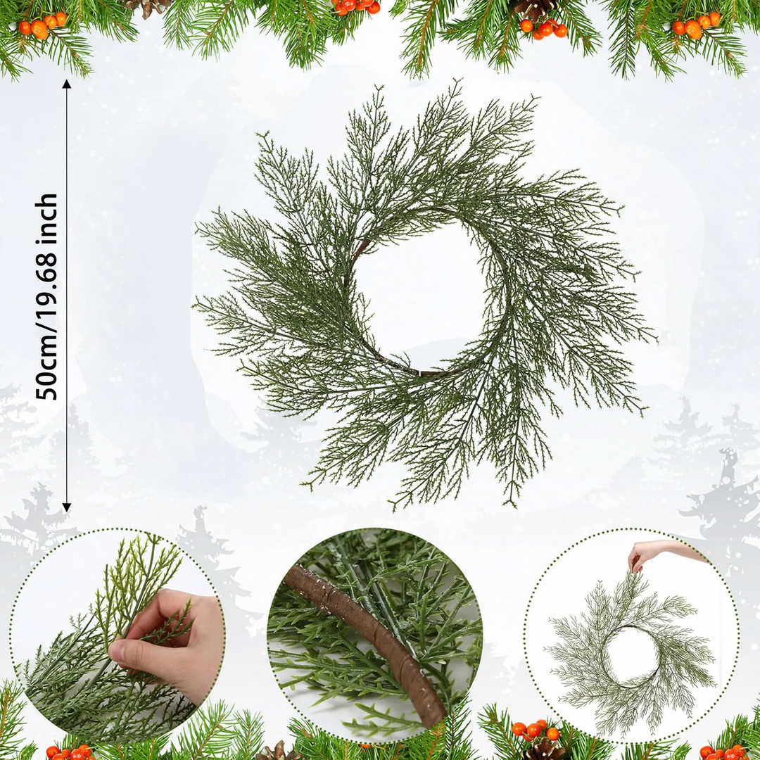 Weihnachtskranz mit künstlichen Tannennadeln, amerikanischer Stil