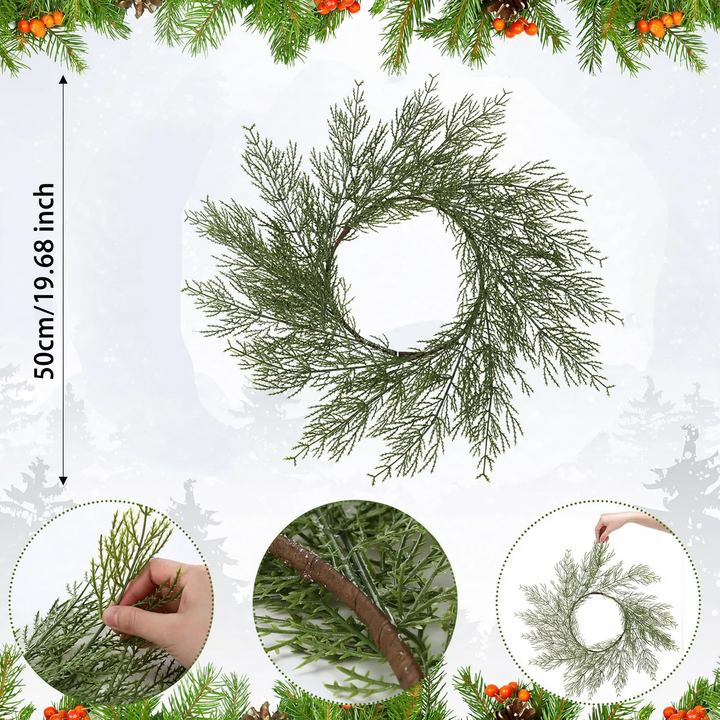 Weihnachtskranz mit künstlichen Tannennadeln, amerikanischer Stil