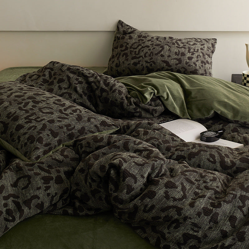 Milchfaser-Fleece Bettwäsche-Set, geometrisches Design