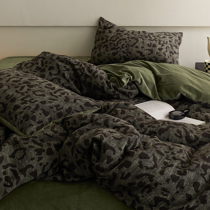Milchfaser-Fleece Bettwäsche-Set, geometrisches Design