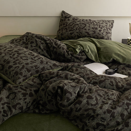 Milchfaser-Fleece Bettwäsche-Set, geometrisches Design