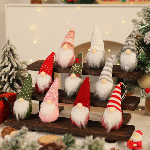 Weihnachtliche Strick-Anhänger, Wichtel-Design