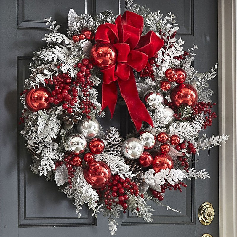 Weihnachtskranz-Set, beflockt, verschiedene Größen