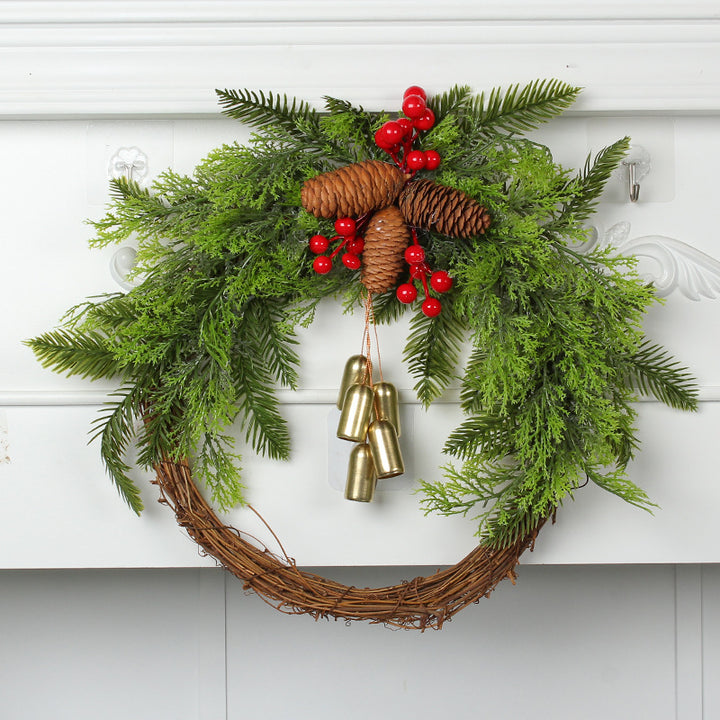 Weihnachtskranz mit Glocken im Landhausstil