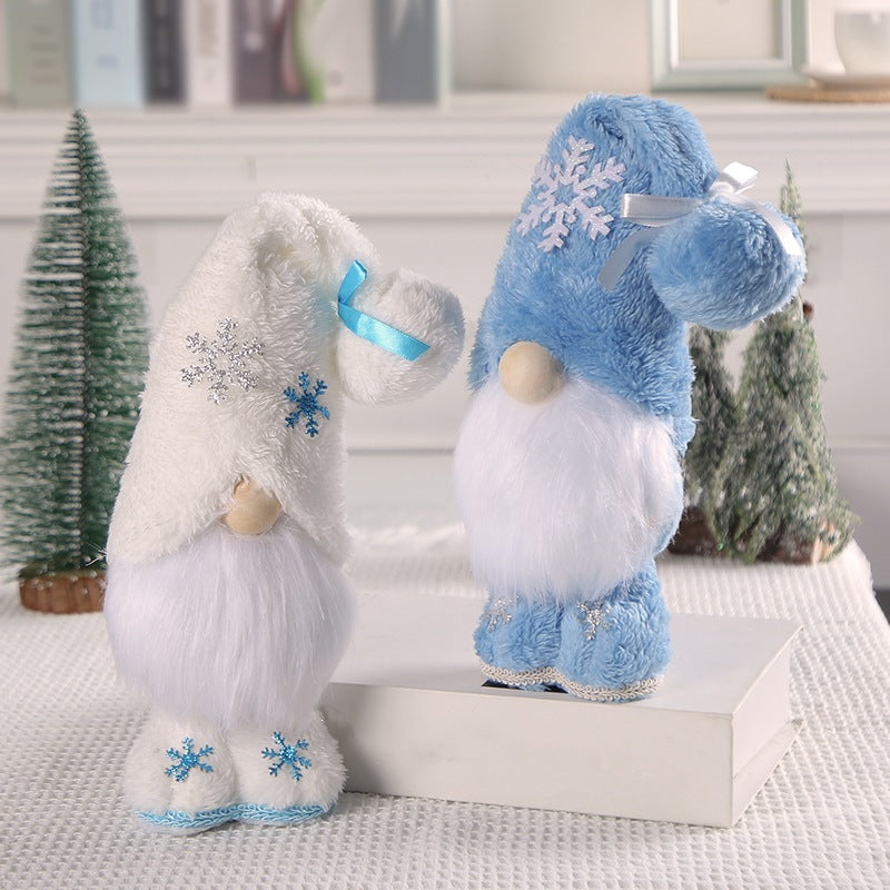 Weihnachts-Wichtelfigur mit Schneeflocken-Design