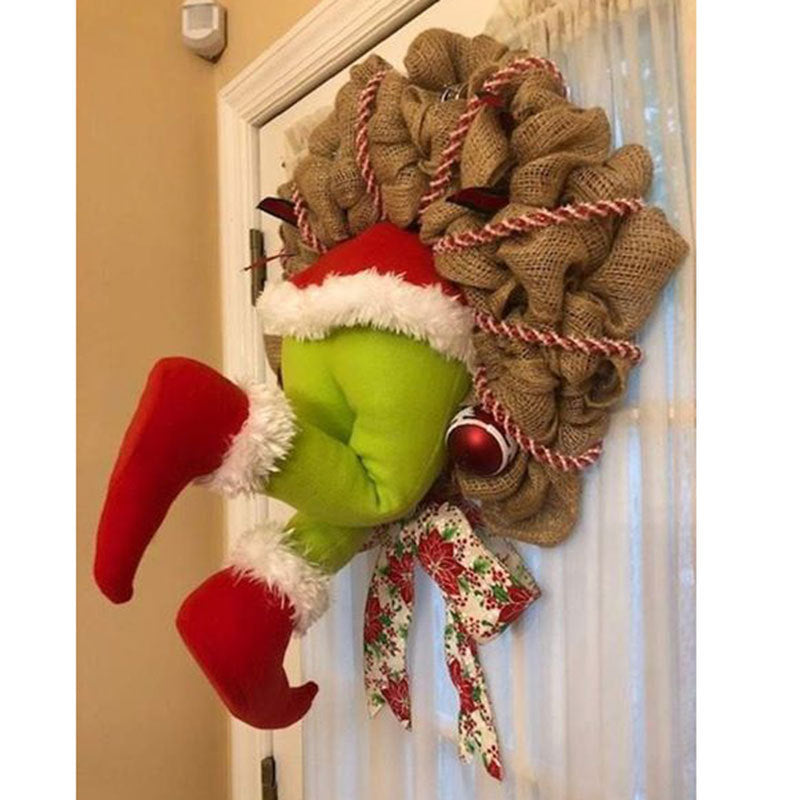 Weihnachtskranz mit Plüschfigur