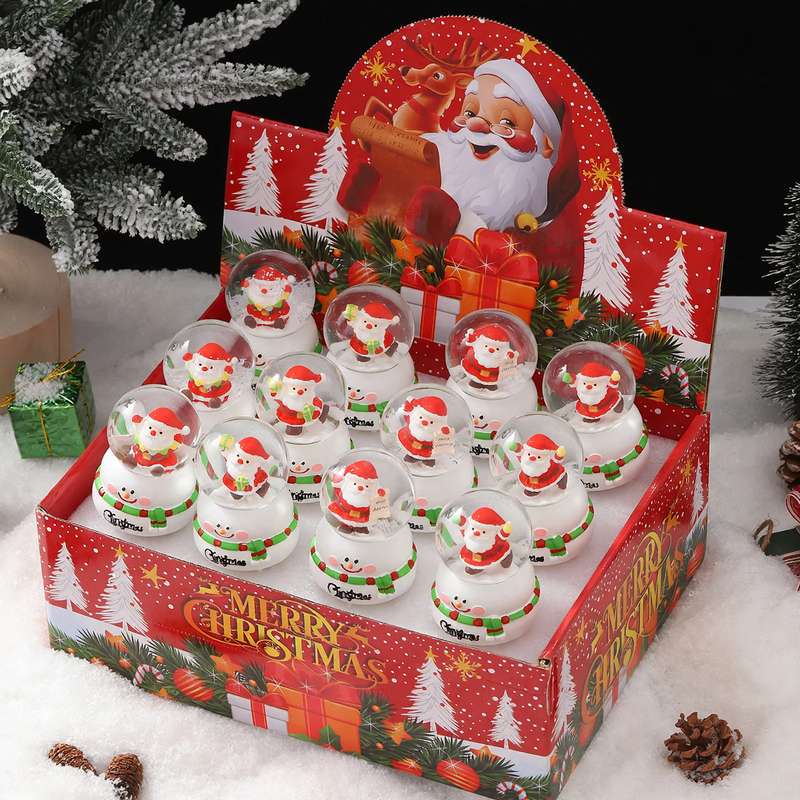 Weihnachtliche Schneekugel-Geschenkset mit Beleuchtung