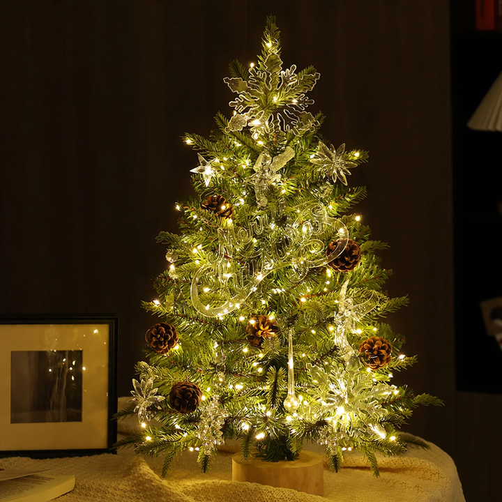 Mini-Weihnachtsbaum aus PVC mit Holzsockel
