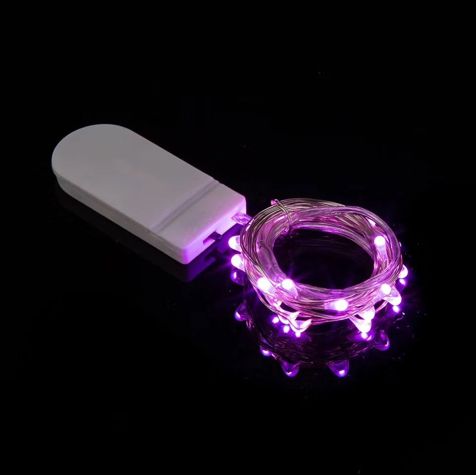 LED-Kupferdraht-Lichterkette mit Knopfzellen