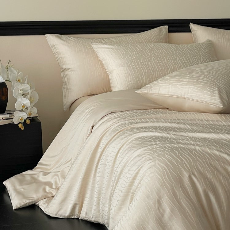 Lyocell-Bettwäsche-Set, 4-teilig, Satin-Jacquard