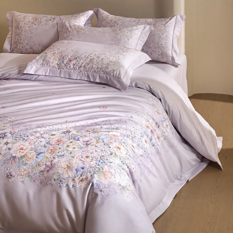 Baumwoll-Bettwäsche-Set mit Blumenmuster
