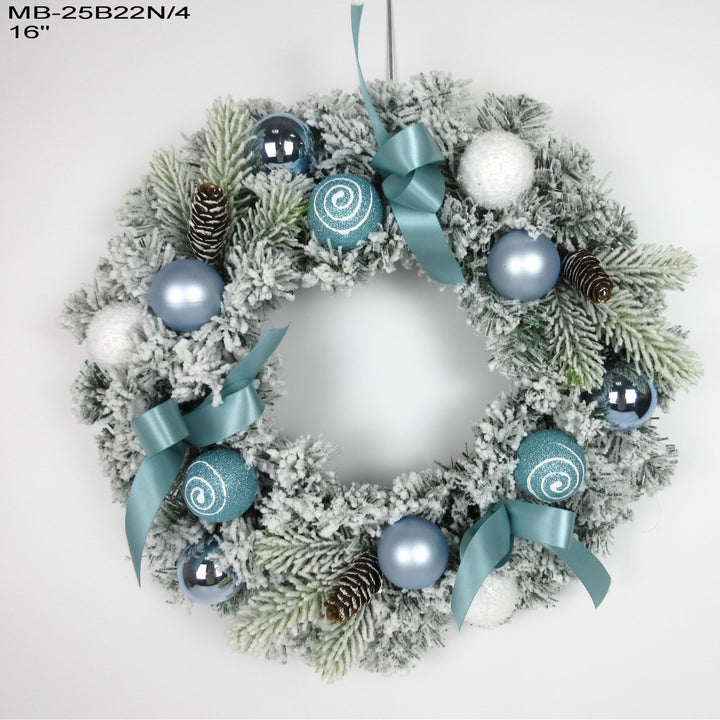 Beflockter Weihnachtskranz, 30 oder 40 cm, handgefertigt