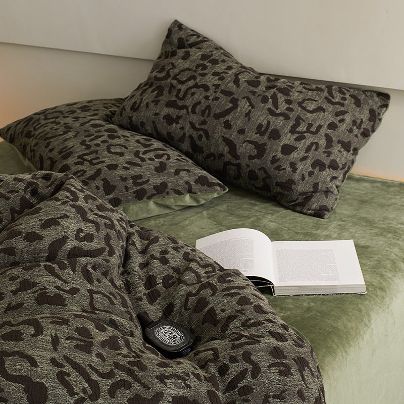 Milchfaser-Fleece Bettwäsche-Set, geometrisches Design