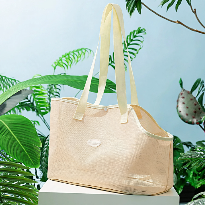Haustiertasche aus Segeltuch, Kopf oben