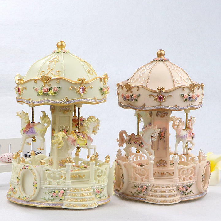 Miniatur-Karussell-Spieluhr aus Kunstharz