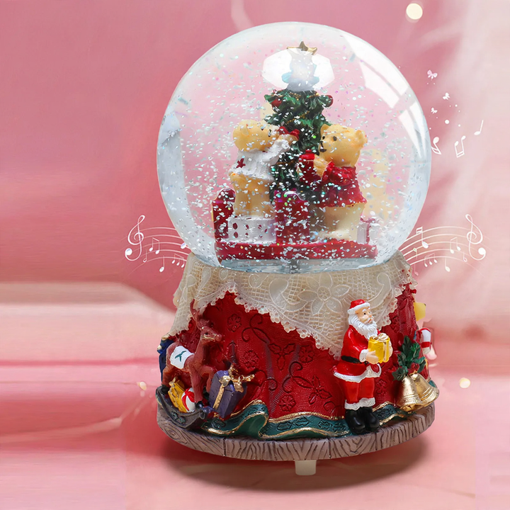 Dekorative Spieluhr mit Schneekugel-Motiv