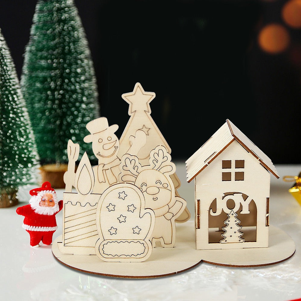 DIY-Weihnachtshaus-Bausatz, Holz, verschiedene Motive