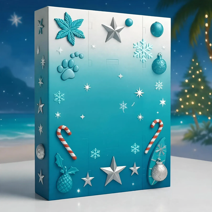 Weihnachts-Adventskalender Box, Acryl, 26x18x3cm