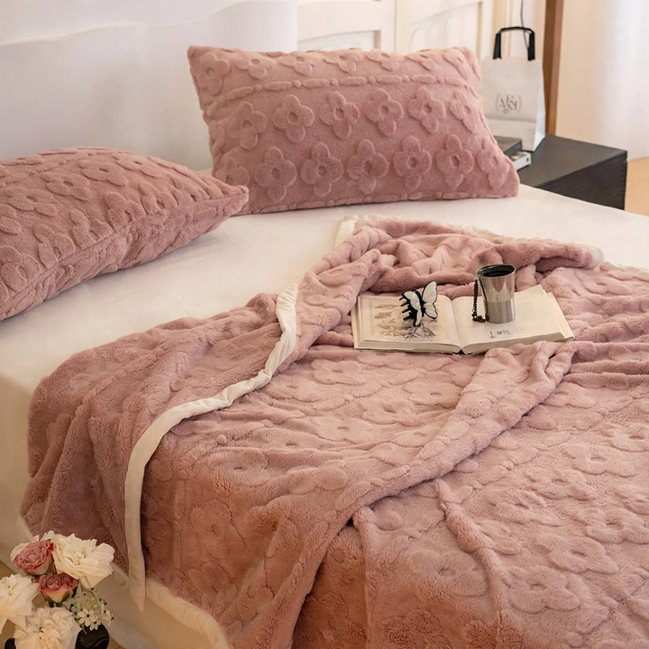 Korallenfleece-Wurfdecke, 400 g/m²