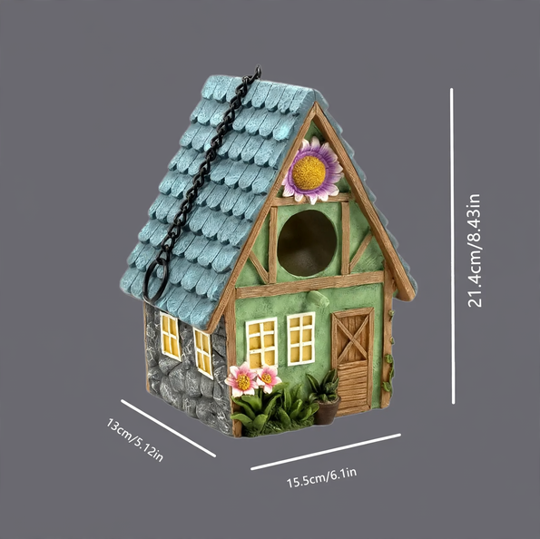 Dekoratives Vogelhaus aus Kunstharz