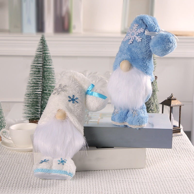 Weihnachts-Wichtelfigur mit Schneeflocken-Design