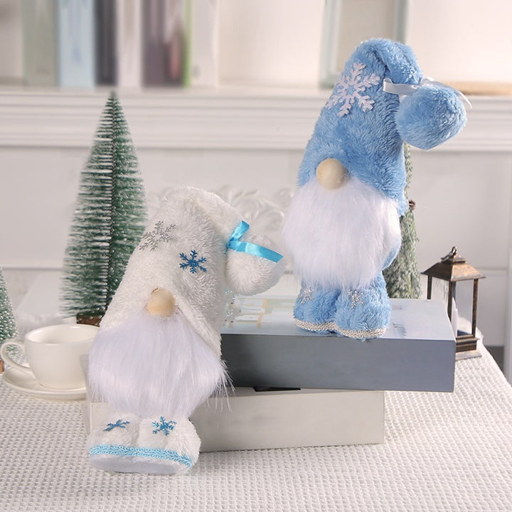 Weihnachts-Wichtelfigur mit Schneeflocken-Design