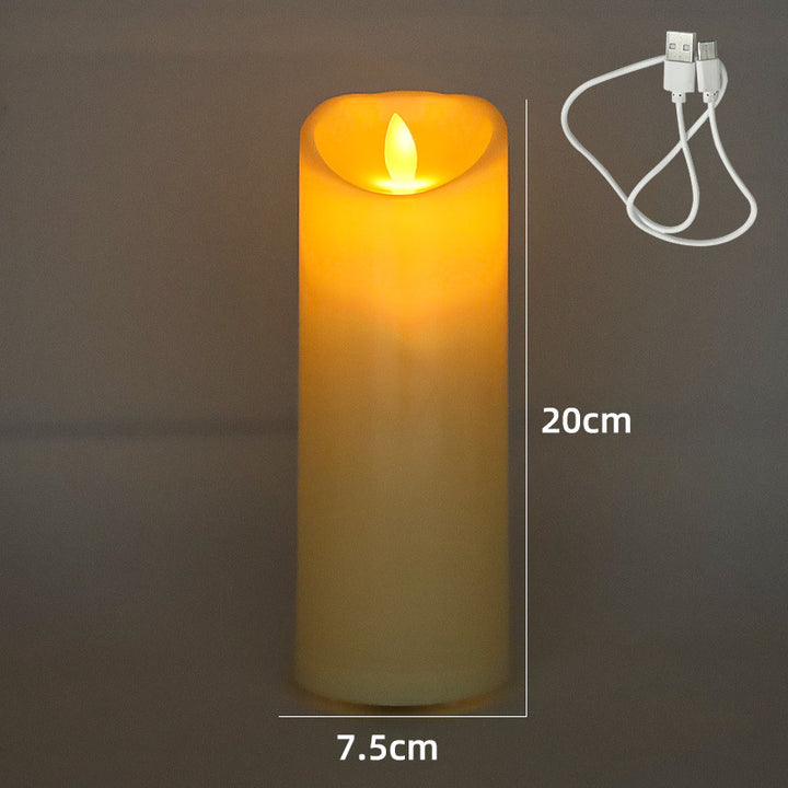 Wiederaufladbare LED-Echtwachs-Optik Kerze