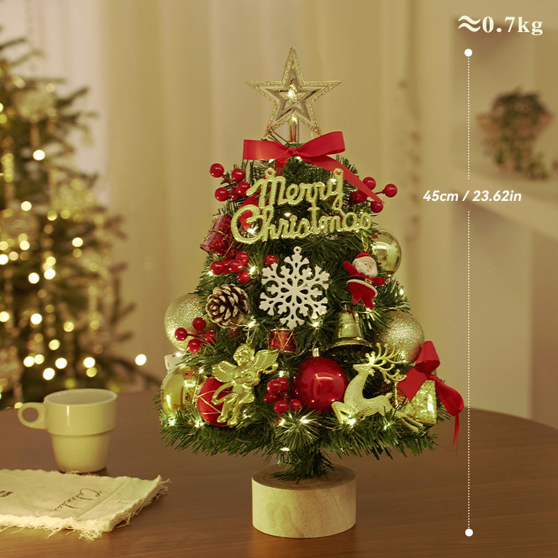 Mini-Weihnachtsbaum aus PVC mit Holzsockel