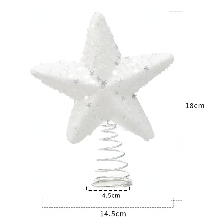 Weihnachtsbaum-Spitze Stern aus Schaumstoff mit Pailletten