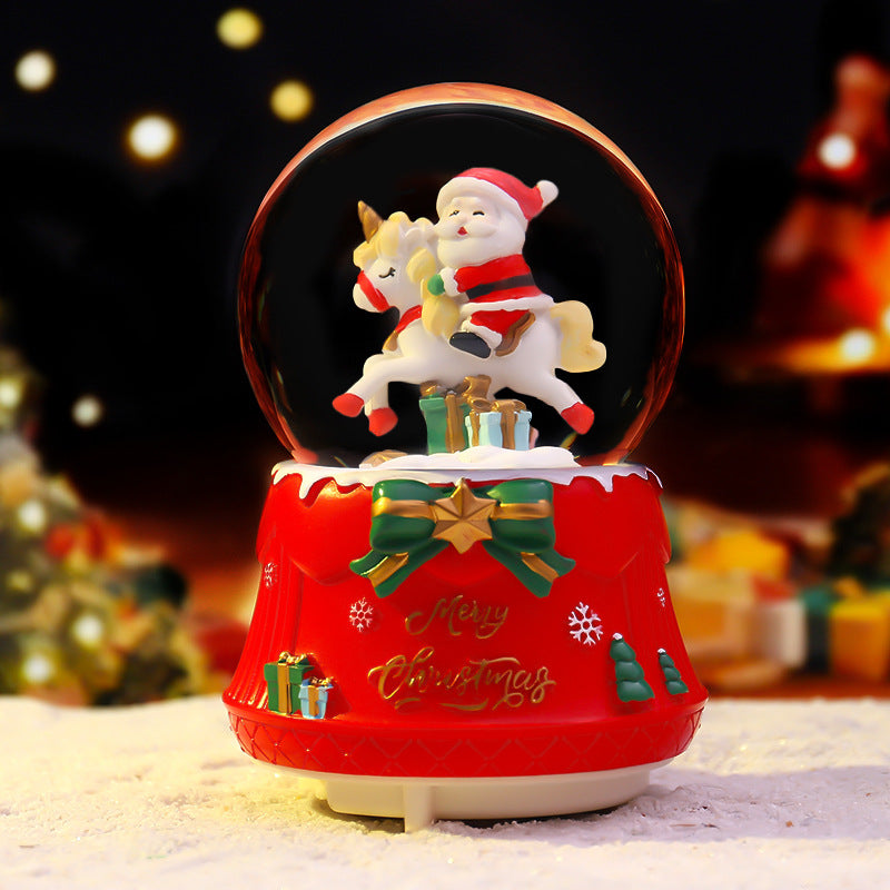 Weihnachtliche Schneekugel mit Beleuchtung und Musik