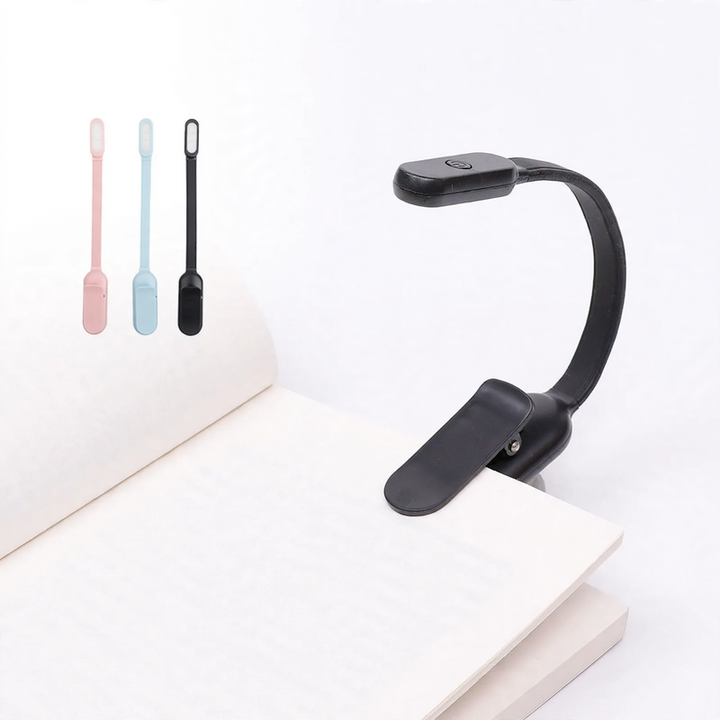 Mini-LED-Klemmleuchte mit drei Lichtstufen und USB-Ladung