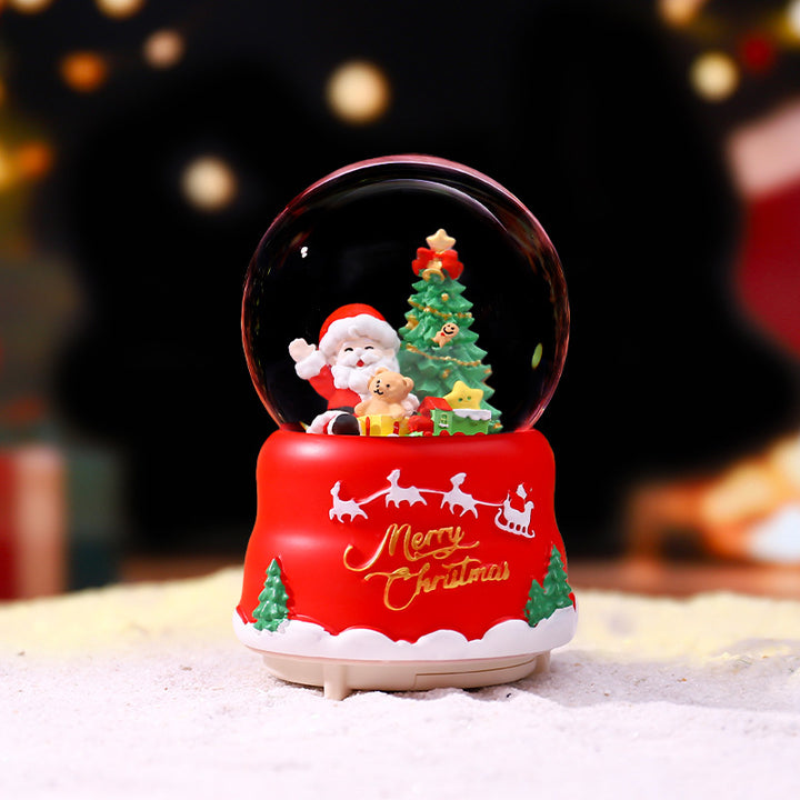 Weihnachtliche Schneekugel mit Musik und Licht