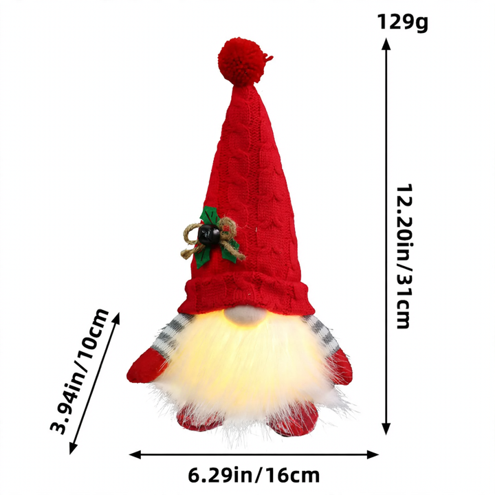 Leuchtende Weihnachts-Wichtelfigur mit Pailletten