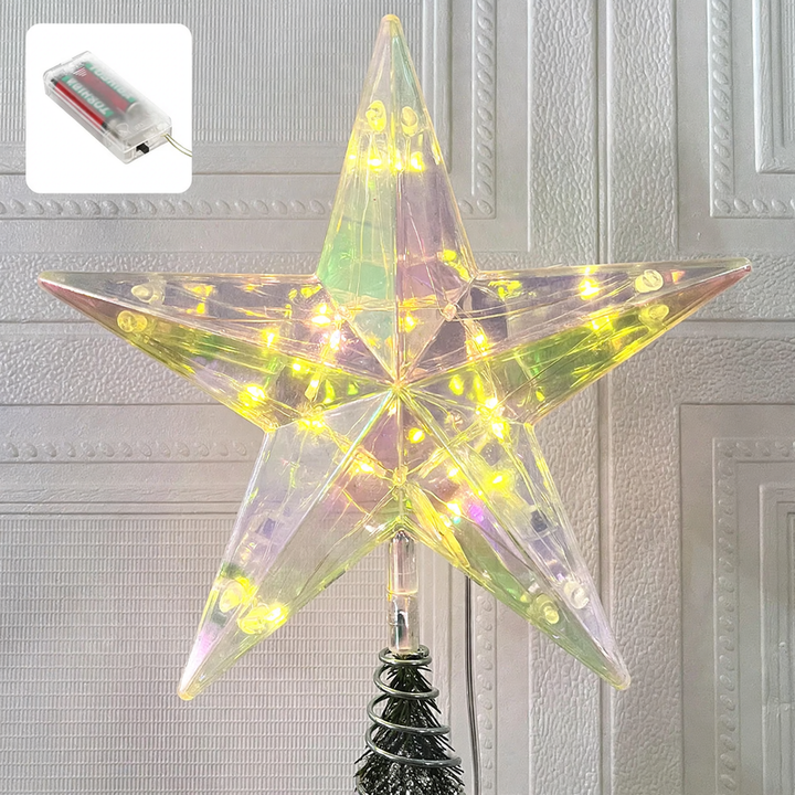 Leuchtender Stern für die Weihnachtsbaumspitze
